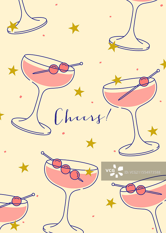 现代平面印刷的都市鸡尾酒图片素材