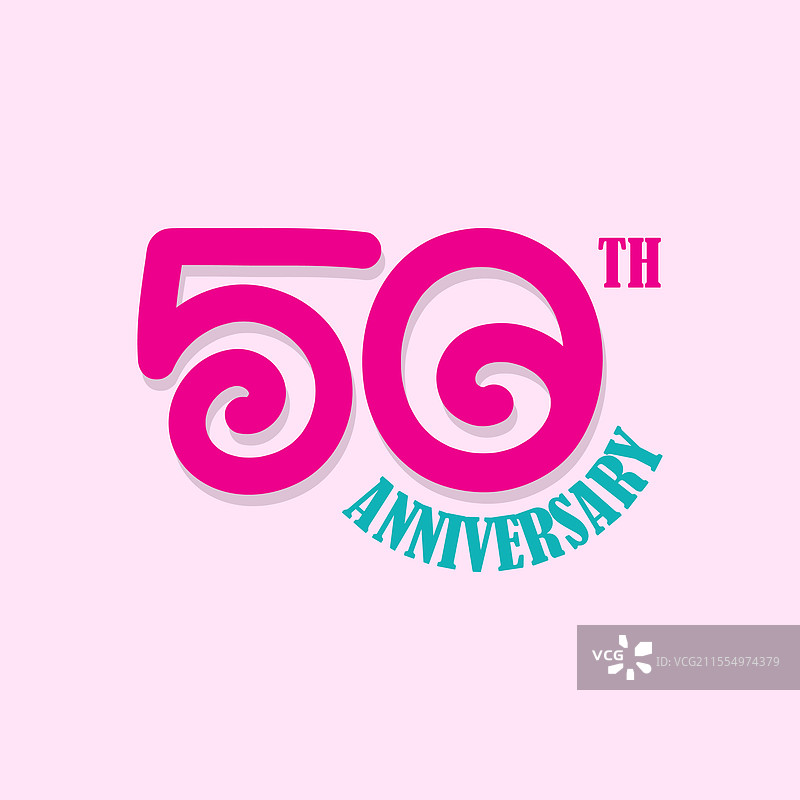 50周年庆祝模板，粉色背景图片素材