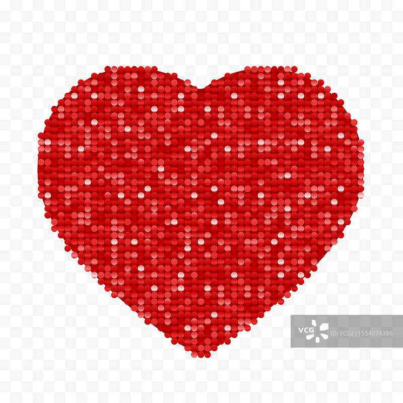 由亮片制成的红色心形图片素材