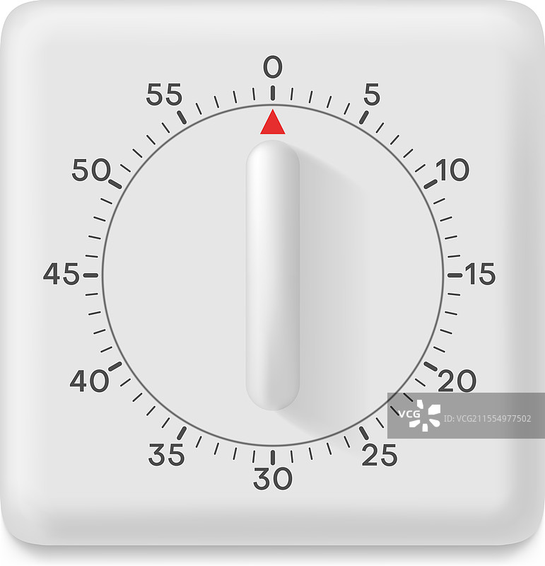 白色模拟分钟厨房计时器烹饪闹钟图片素材