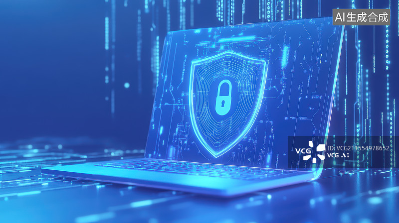 【AI数字艺术】蓝色金融理财盾牌 互联网金融网络安全图片素材