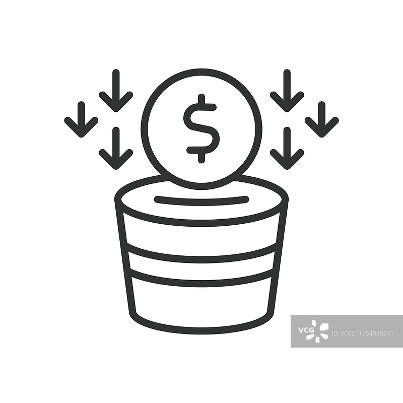 401k图标，线条设计，401k退休储蓄图片素材