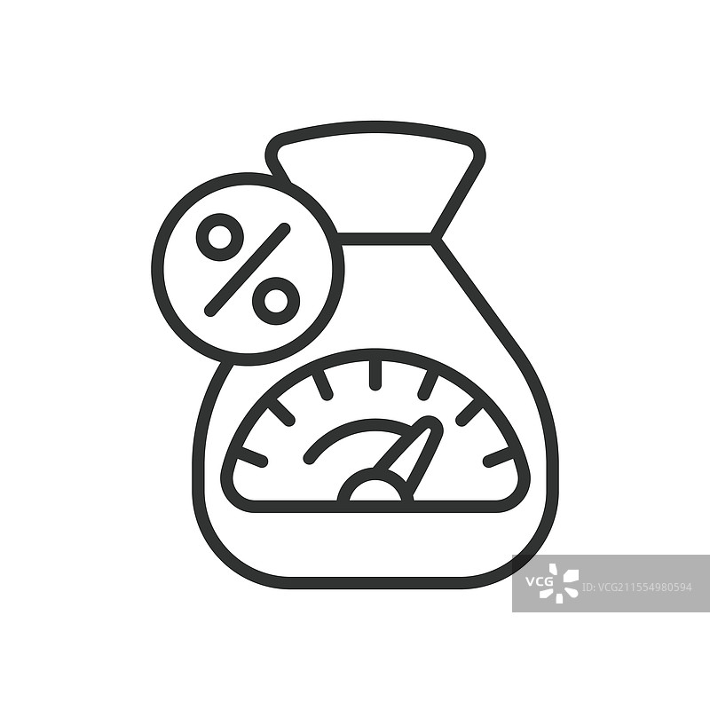 信用评分图标，线条设计的信用评分图片素材