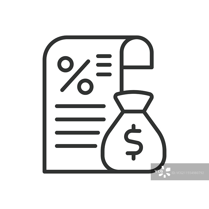 收入税图标，线条设计，收入税财务图片素材