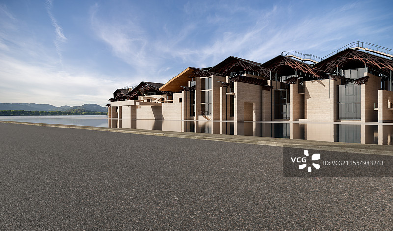 沥青路面_建筑空间_城市广场图片素材