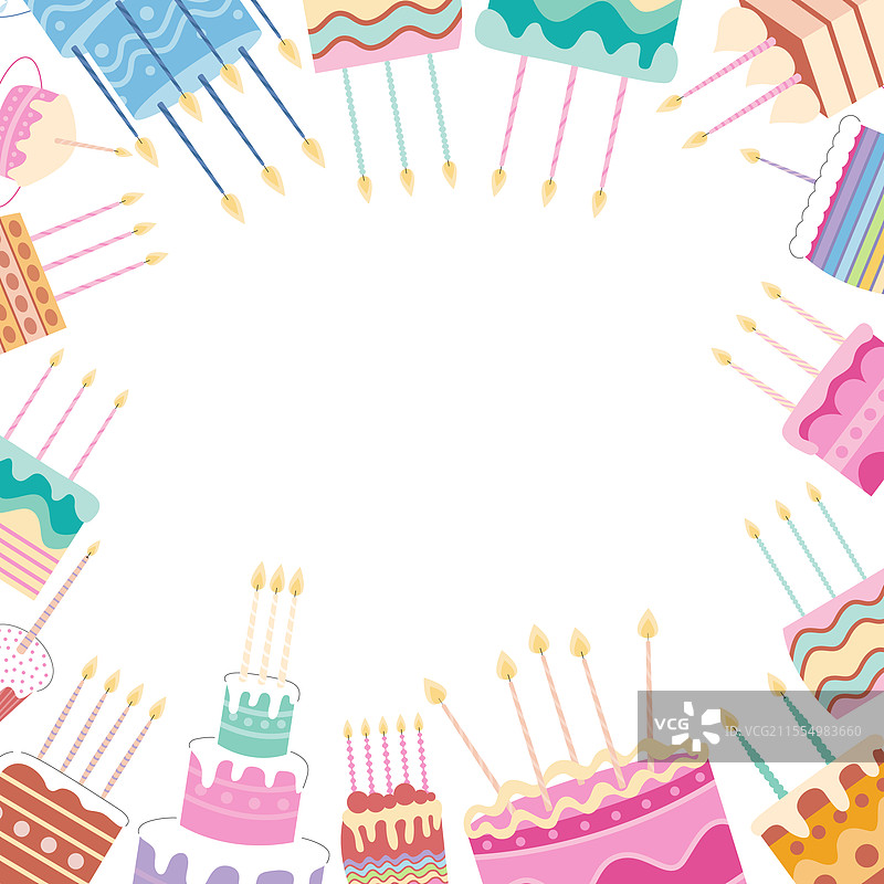 生日蛋糕平面框架图片素材