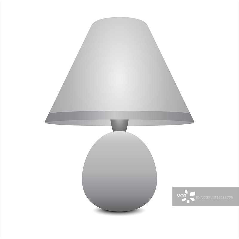 古董台灯，带有灰色灯罩图片素材