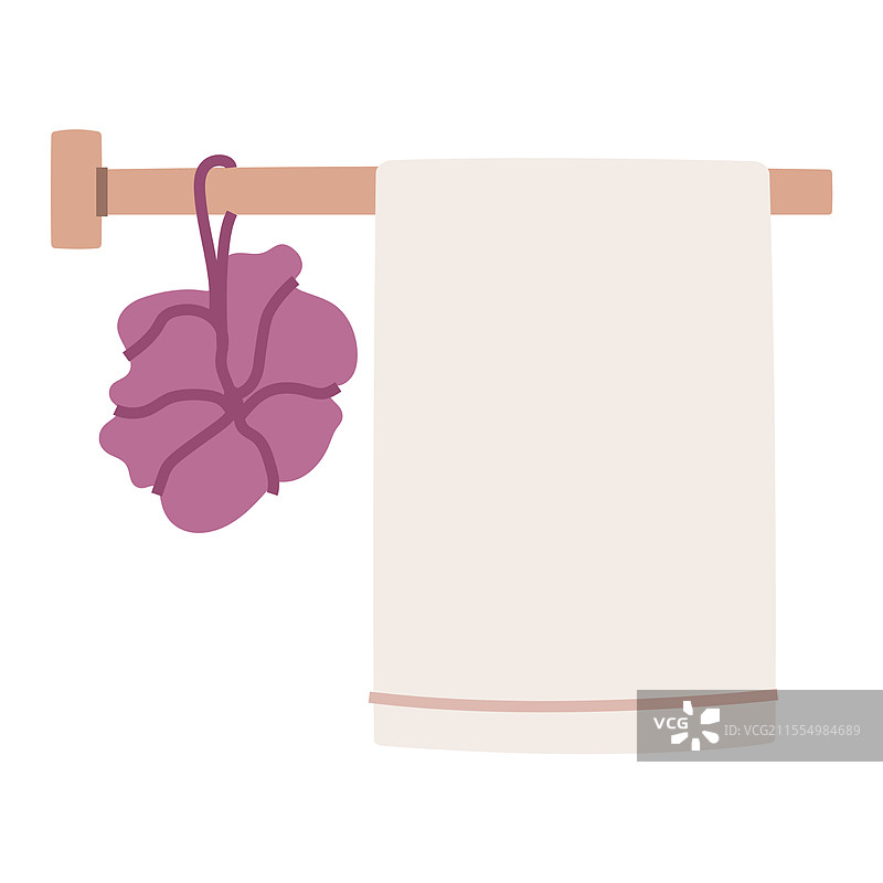 一个简单的木质毛巾杆，完美适合于图片素材