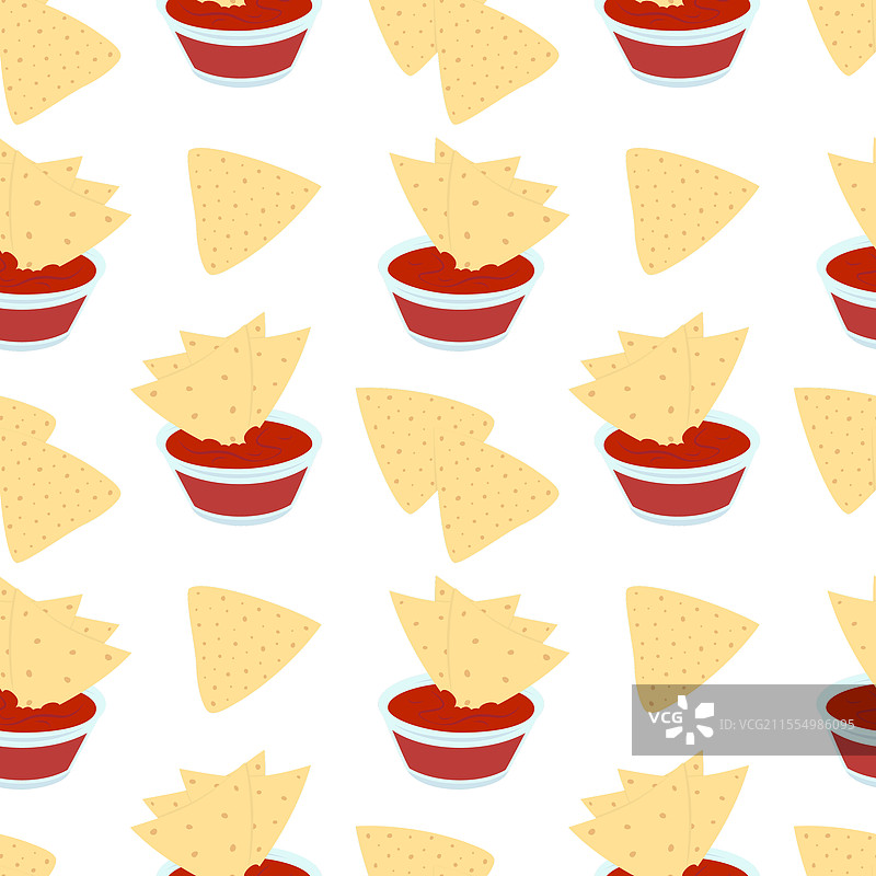 墨西哥玉米片和盛有莎莎酱的玻璃碟子图片素材