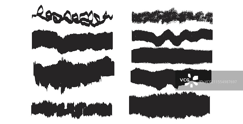 粗糙的厚刷高光线条撕裂效果集图片素材