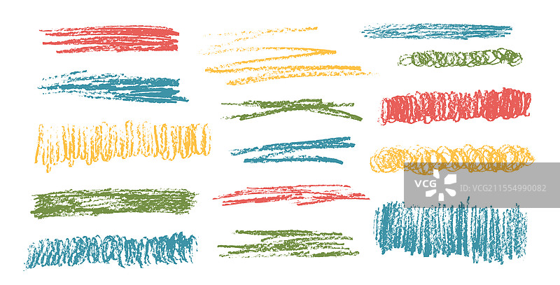 蜡笔下划线铅笔涂鸦线条套装图片素材