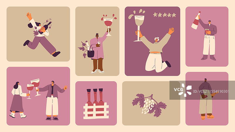 在便当格子背景下饮酒的人们图片素材