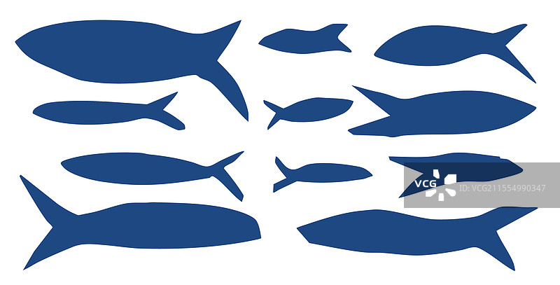 沙丁鱼群轮廓集图片素材
