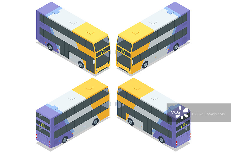 双层巴士的等角视图图片素材
