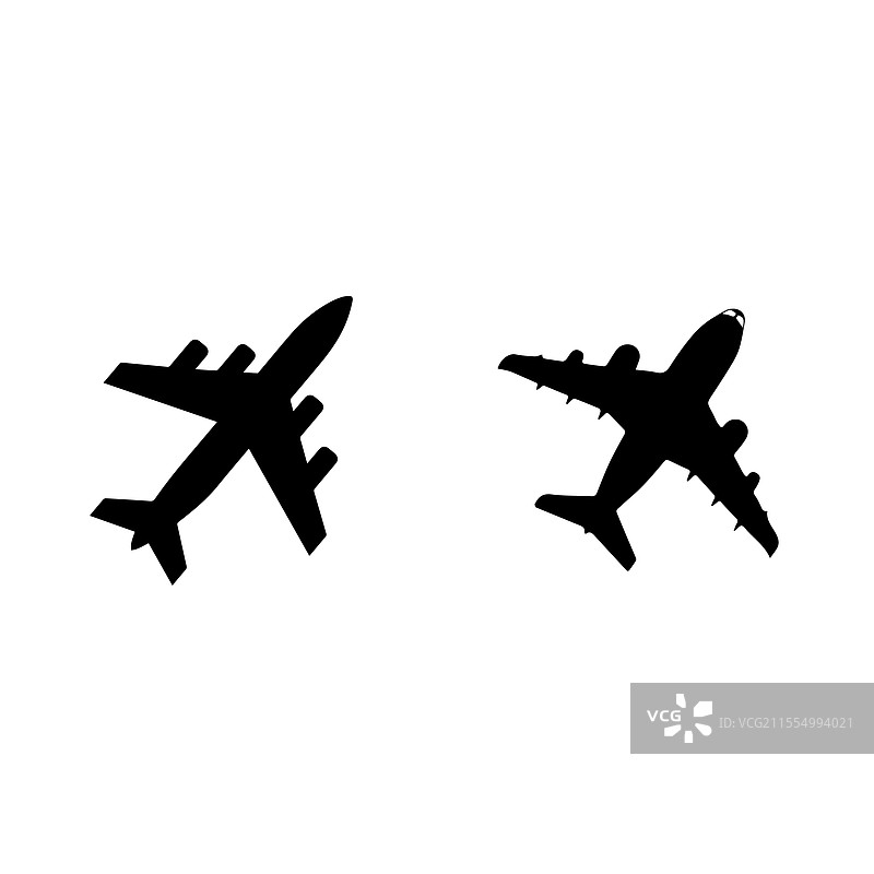 下载飞机黑色剪影图标图片素材