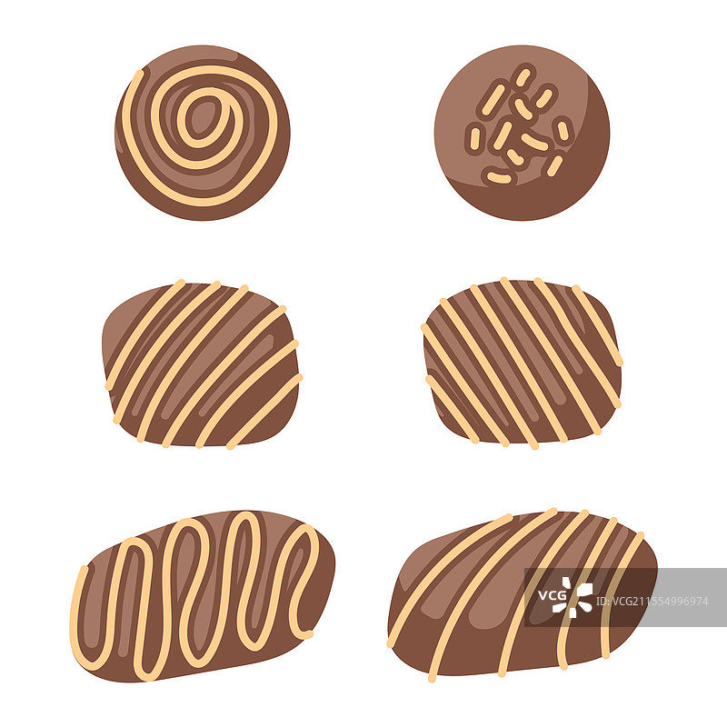 装饰设计的巧克力糖果套装图片素材