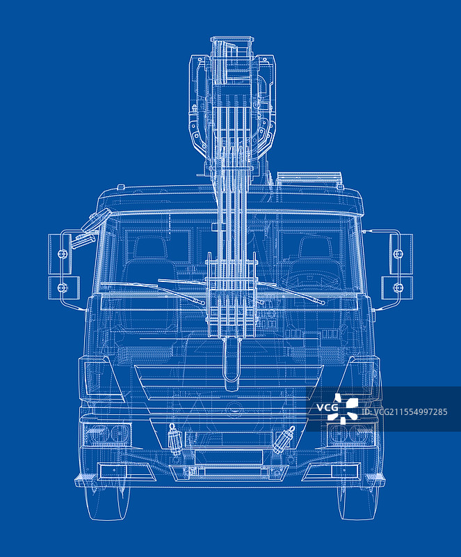3D汽车起重机渲染图图片素材