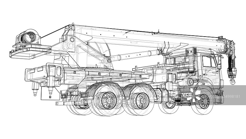 3D汽车起重机渲染图图片素材