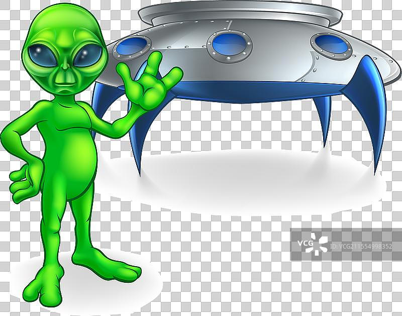 外星人和飞碟宇宙飞船图片素材