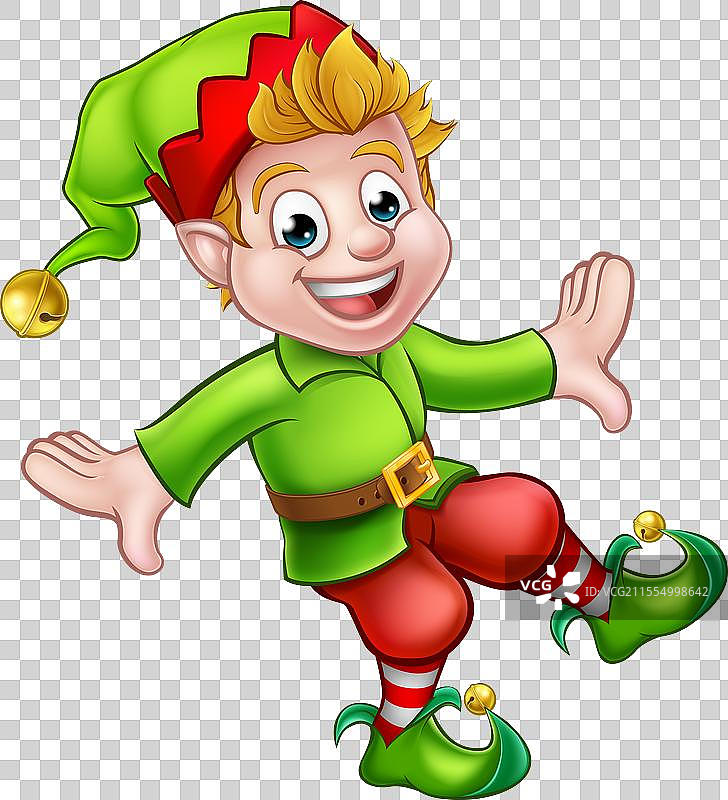 圣诞精灵卡通角色图片素材