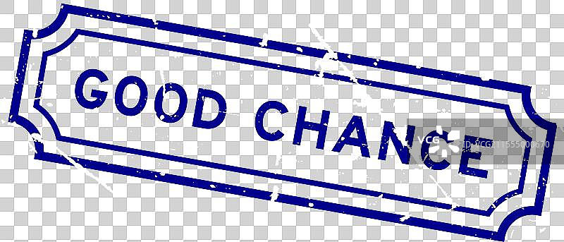 蓝色复古风格的“好机会”字样橡胶印章图片素材