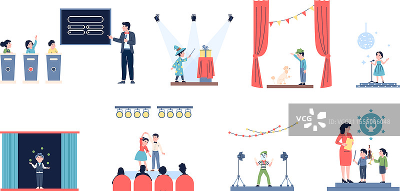 儿童电视节目：孩子们的才艺比赛图片素材