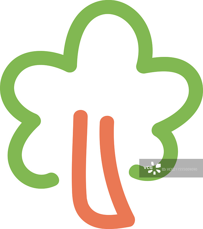 落叶树自然色彩涂鸦图片素材