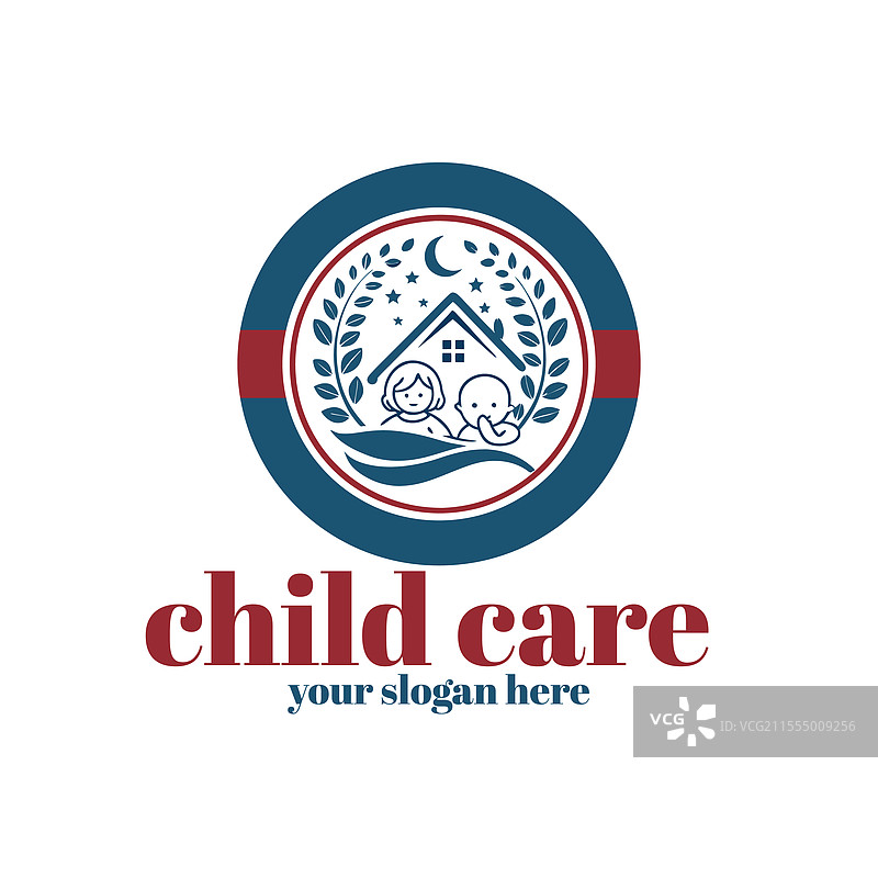 婴儿商店、儿童护理、日托学校和儿童标志图片素材