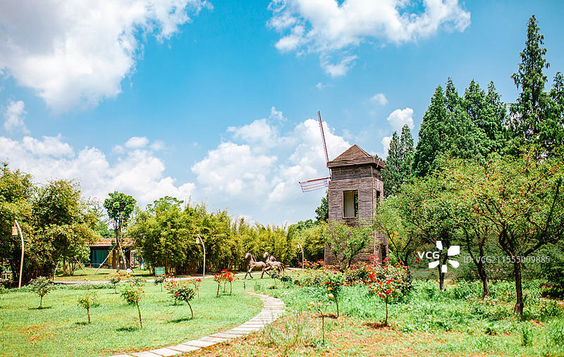 浙江安吉竹子博览园内的自然风光图片素材