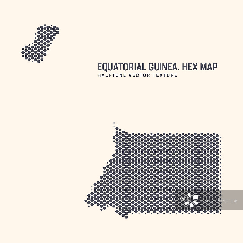 赤道几内亚地图六边形半色调图案图片素材