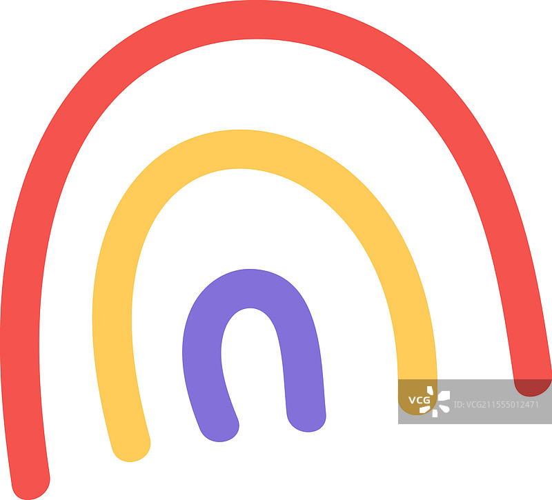 彩虹拱形颜色涂鸦元素图片素材