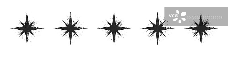 磨砂风格的纹理八角星图案集图片素材