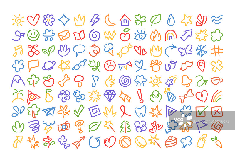 彩色涂鸦艺术设计元素社交媒体图片素材