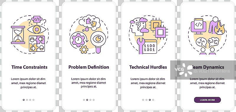 黑客马拉松挑战的移动应用程序入门界面图片素材