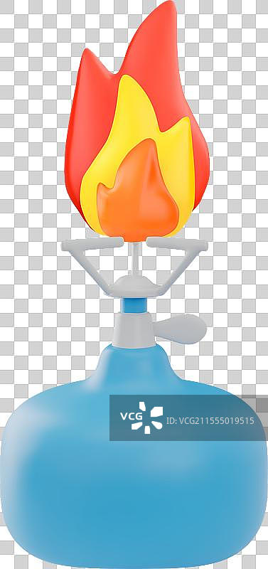 带火焰的露营气炉3D图标图片素材