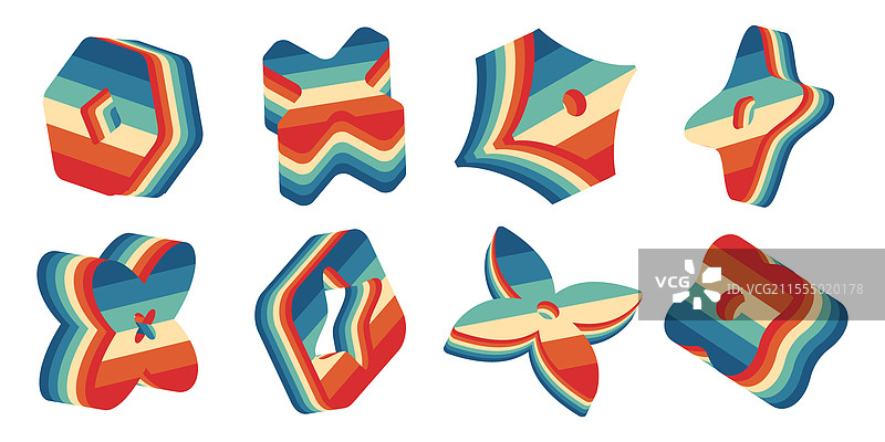 3D 野兽派抽象几何形状元素图片素材