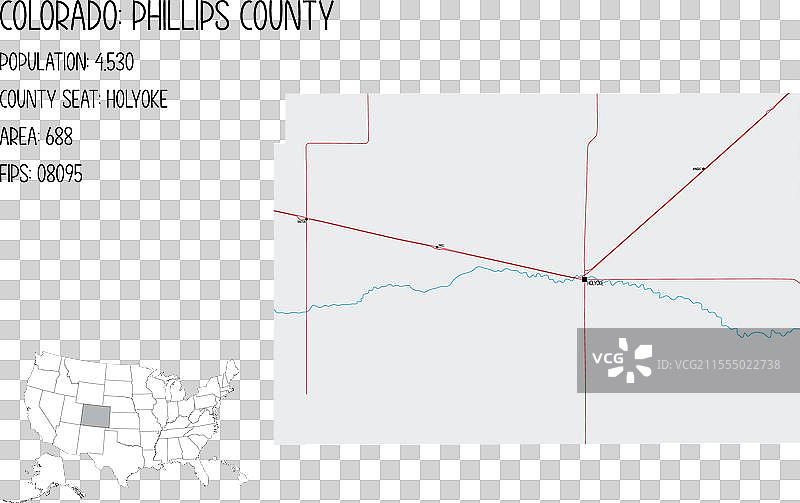 美国科罗拉多州菲利普斯县地图图片素材