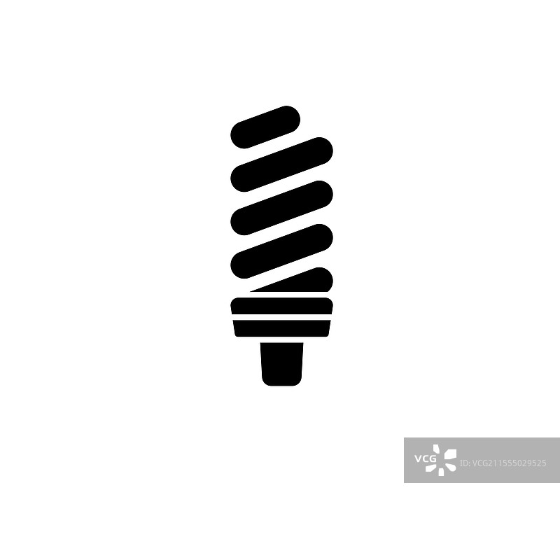 荧光灯泡实心平面图标图片素材
