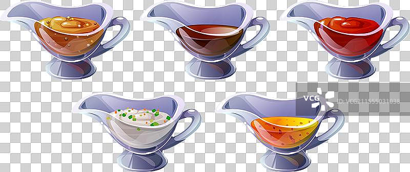 调味酱碗套装，包含芥末酱和美乃滋图片素材