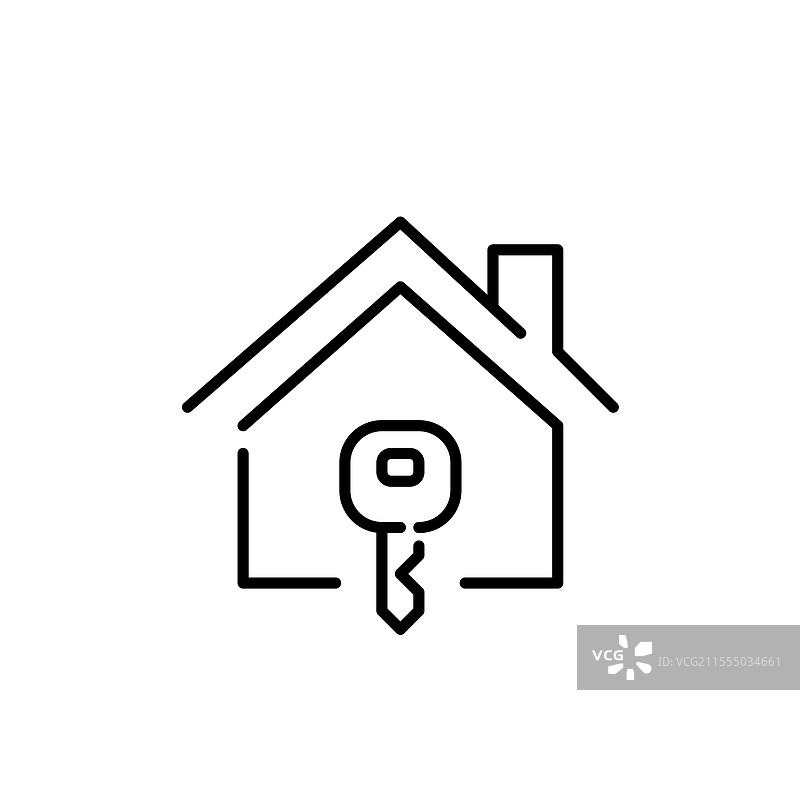 房屋和钥匙的所有权确保安全进入图片素材