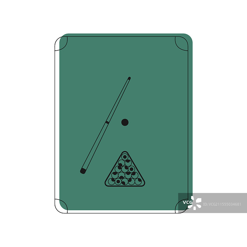 极简风格的台球桌和球杆图片素材