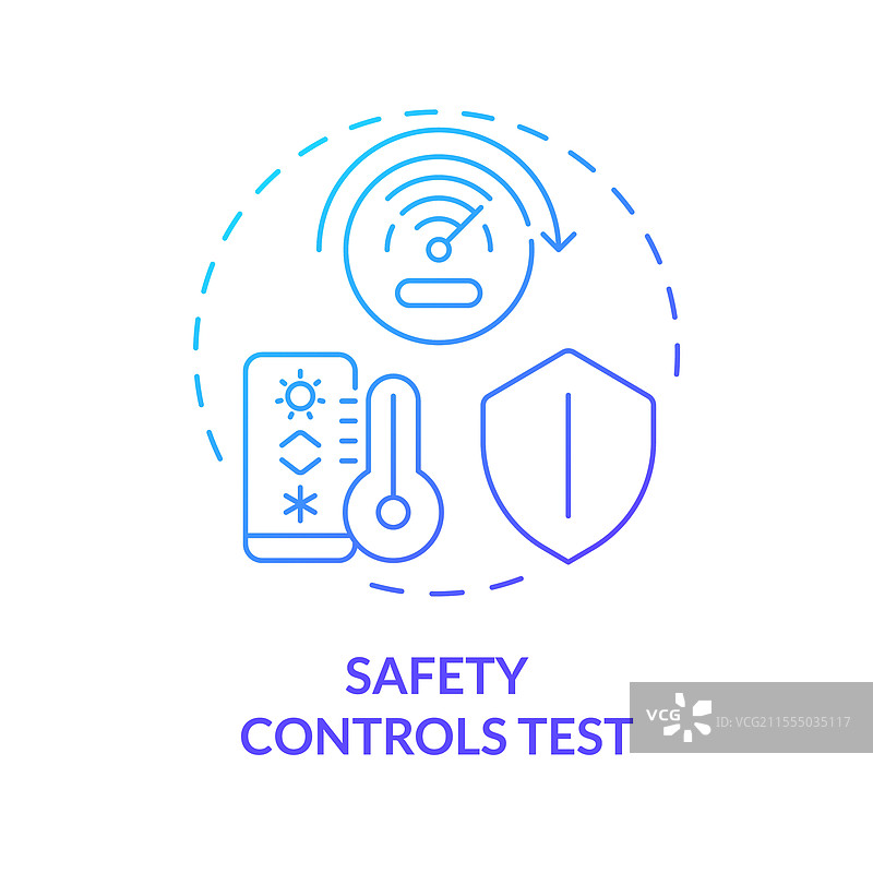 安全控制测试蓝色渐变概念图标图片素材