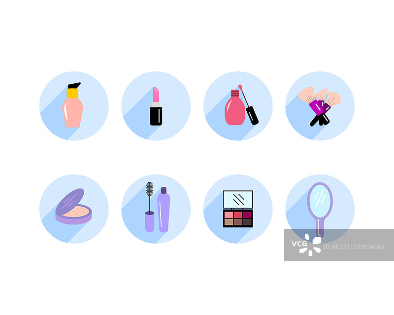 美容、身体护理和化妆品线性扁平图标图片素材