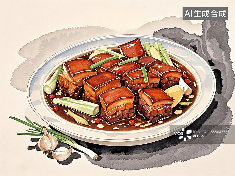 【AI数字艺术】红烧肉图片素材