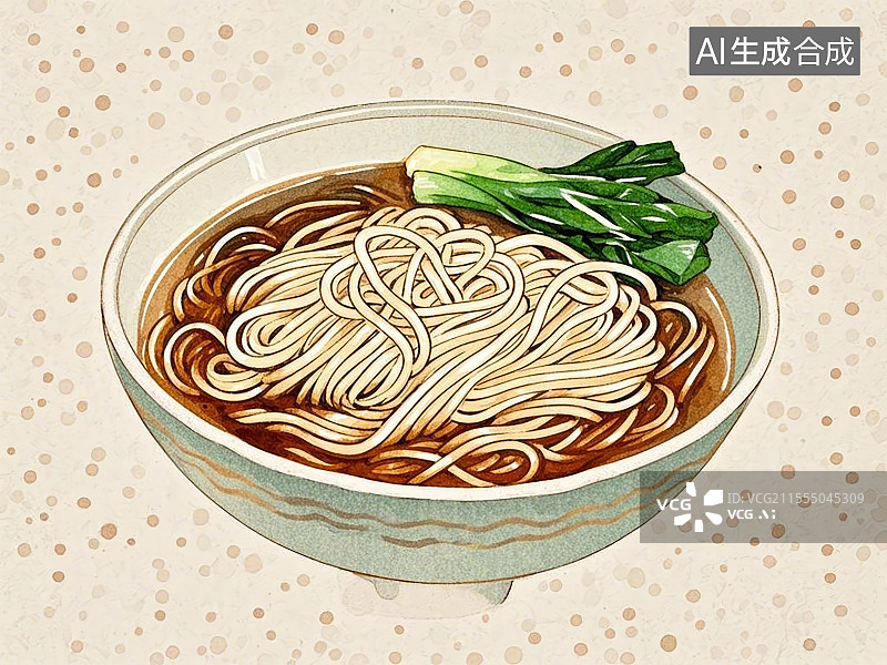 【AI数字艺术】一碗阳春面图片素材