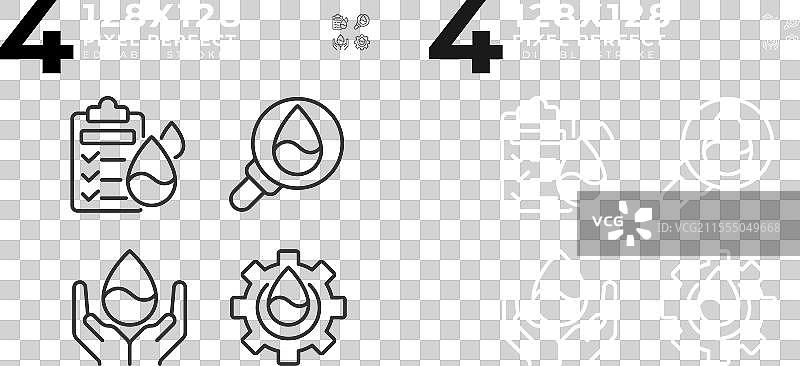 质量测试线性图标集（适用于暗色和亮色背景）图片素材