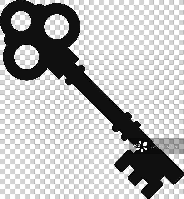 白色背景上的旧门钥匙图片素材