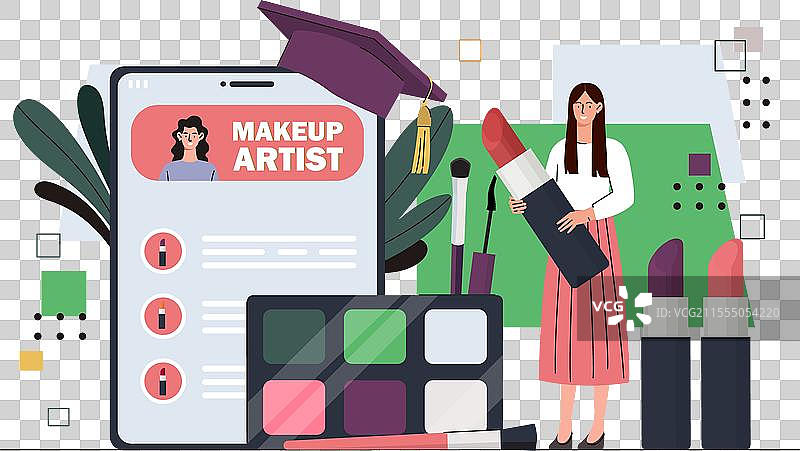 在线化妆师概念图片素材