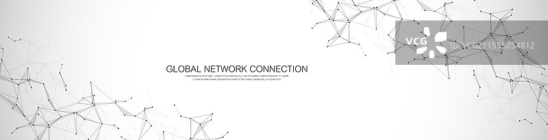 抽象的动态运动线条和点的连接图片素材