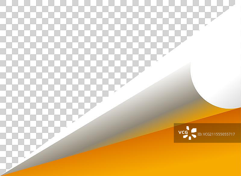 黄色银色的翻页角折叠元素图片素材